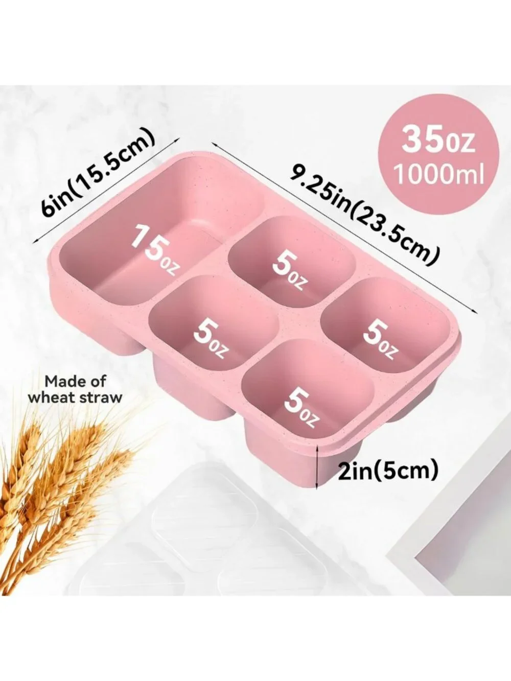 5 Compartment Reusable Bento Lunch Box Set - Perfect for Travel & Work Meals